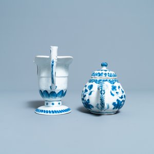 Six plats, une théière et une aiguière en porcelaine de Chine en bleu et blanc, Kangxi et après — photo 9