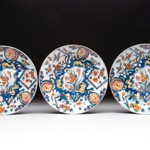 Six polychrome Dutch Delft 'lightning' plates, 18th C. — photo 2