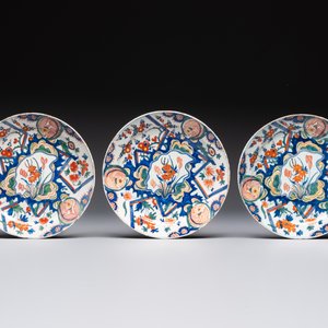 Six polychrome Dutch Delft 'lightning' plates, 18th C. — photo 2