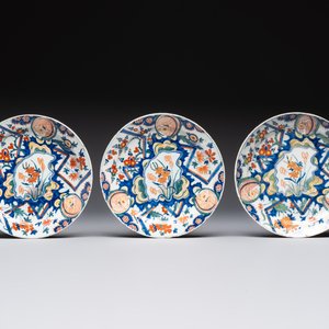 Six polychrome Dutch Delft 'lightning' plates, 18th C. — photo 4