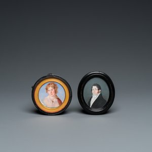 Six portraits miniatures, Angleterre et/ou France, 19ème — photo 4