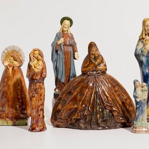 Six religious Flemish pottery figures, incl. Laigneil and Noseda workshops, 20th C. — 照片 1
