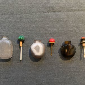 Six tabatières en agate et cristal de roche aiguillé, Chine, 19/20ème — photo 10