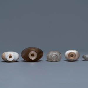 Six tabatières en agate et cristal de roche aiguillé, Chine, 19/20ème — photo 3