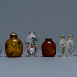Six tabatières en verre peinte à l'intérieur, Chine, 19/20ème — photo 1
