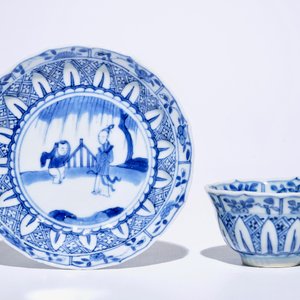 Six tasses et soucoupes en porcelaine de Chine bleu et blanc, Kangxi — photo 2