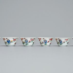 Six tasses et soucoupes en porcelaine de Chine famille rose, Yongzheng — photo 7