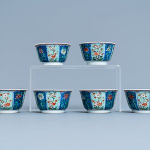 Six tasses et soucoupes en porcelaine de Chine famille verte, Kangxi — photo 4