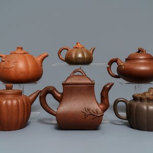 Six théières couvertes en grès de Yixing, Chine, 19ème — photo 4