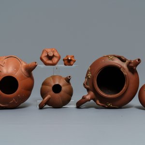 Six théières couvertes en grès de Yixing, Chine, 19ème — photo 8