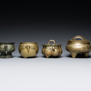 Six various Chinese bronze censers, 19/20th C. — photo 3
