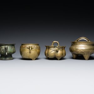 Six various Chinese bronze censers, 19/20th C. — photo 5