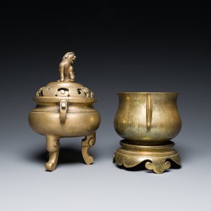Six various Chinese bronze censers, 19/20th C. — photo 9
