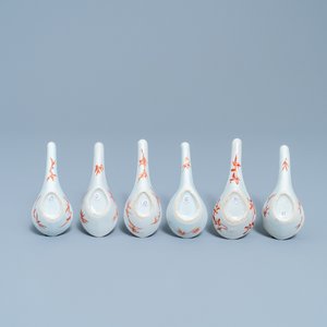 Six various Chinese enamelled spoons, 19/20th C. — photo 3