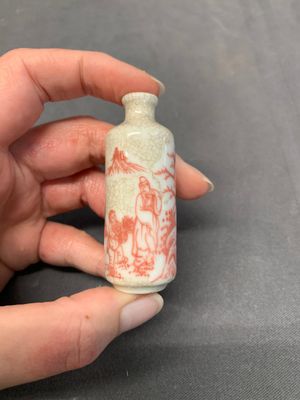 Six various Chinese ge-type and copper-red snuff bottles, 19th C. — photo 34