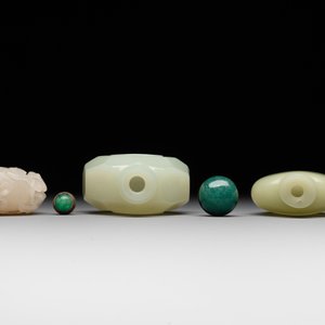 Six various Chinese hardstone and jade snuff bottles, 19/20th C. — 照片 6