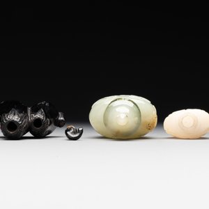 Six various Chinese hardstone and jade snuff bottles, 19/20th C. — 照片 8