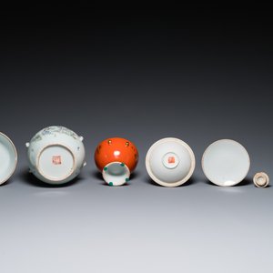 Six various Chinese porcelain wares, Qing and Republic — photo 13