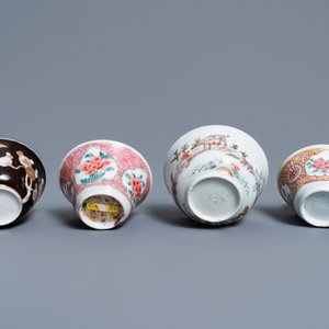 Six various Chinese saucers and four cups, Yongzheng and later — photo 9