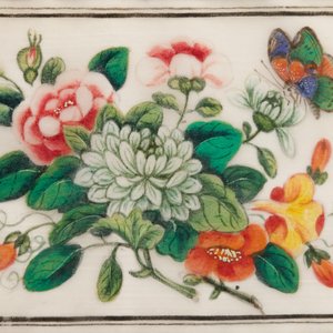 Six various framed Chinese rice paper paintings, Canton, 19th C. — photo 5