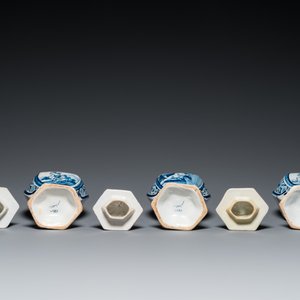 Six vases en faïence de Delft en bleu et blanc, 17/18ème — photo 7