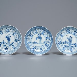 Sixteen Chinese blue and white cups and saucers, Kangxi — photo 8
