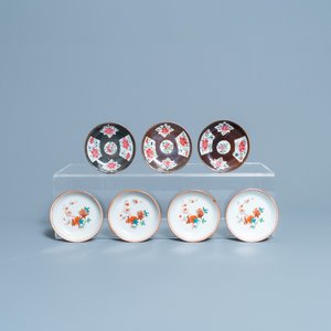 Sixteen Chinese famille rose capucin-ground cups and saucers, Qianlong — 照片 4