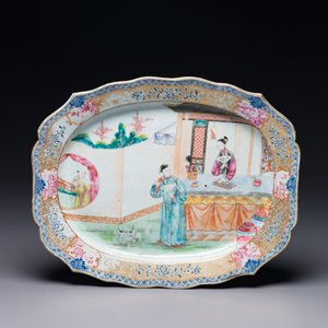 Soupière couverte sur son support en porcelaine de Chine famille rose de Canton à décor mandarin, Qianlong — photo 8