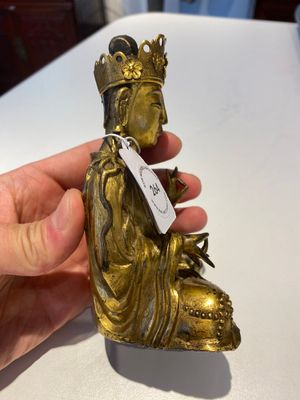Statuette de Guanyin en bronze doré, Corée, 17ème — photo 5