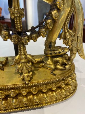 Statuette de Sarvabouddha Dakini en bronze doré, Sino-Tibet, probablement 15ème — photo 8
