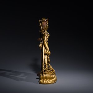 Statuette de Sarvabouddha Dakini en bronze doré, Sino-Tibet, probablement 15ème — photo 5