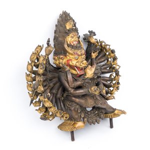 Statuette de Yamantaka en bronze doré, Sino-Tibet, probablement 17/18ème — photo 2