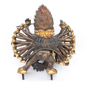Statuette de Yamantaka en bronze doré, Sino-Tibet, probablement 17/18ème — photo 4