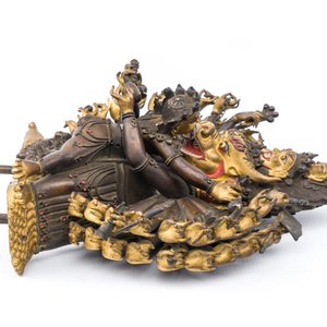 Statuette de Yamantaka en bronze doré, Sino-Tibet, probablement 17/18ème — photo 8