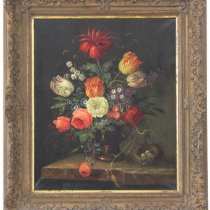 Stilleven met bloemen, Nederlandse School, 19e eeuw — foto 1