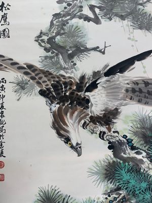 Su Yunchang 蘇運昌 and Dong Liangguan 董良觀: 'Eagle', ink and colour on paper, 20th C. — foto 8