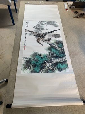 Su Yunchang 蘇運昌: 'Eagle', ink and colour on paper, 20th C. and Dong Liangguan 董良觀: 'Eagle', ink and colour on paper, 20th C. — photo 6