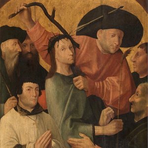 Suiveur de Jérôme Bosch (ca. 1450–1516): Le Christ moqué (Le Couronnement d'épines), huile sur panneau — photo 12
