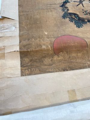 Suiveur de Lu Ji 呂紀 (1439-1505): 'Aigle et lever du soleil', encre et couleur sur soie, Ming ou postérieur — photo 15