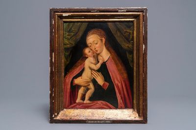 Suiveur de Rogier Van der Weyden, Ecole flamande: Vierge à l'enfant, huile sur panneau, 16ème