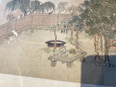 Suiveur de Tang Yin 唐寅 (1470-1524): 'Cinq paysages et un album avec deux paysages', encre et couleurs sur soie, 20ème — photo 8