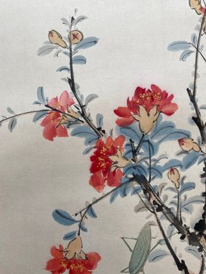 Suiveur de Wang Xuetao 王雪濤 (1903-1982) : 'Chat et mante', encre et couleurs sur papier, daté 1945 — photo 7