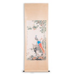 Suiveur de Yan Bolong 顏伯龍 (1898-1955): 'Deux paons et deux grues', encre et couleurs sur papier — photo 3