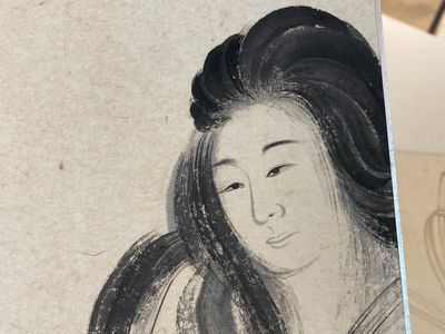 Suiveur de Zhang Daqian 張大千 (1898-1983): 'Beauté' et 'Orchidée', encre et couleurs sur papier — photo 5