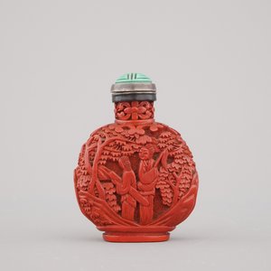 Tabatière chinoise lacquée vermillon — photo 1