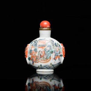 Tabatière en porcelaine de Chine famille rose, marque de Qianlong, 19ème — photo 3