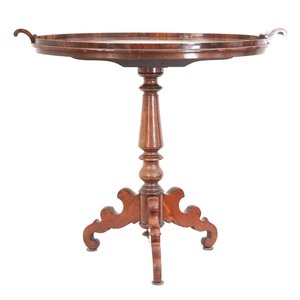 Table de thé ovale anglaise, avec marquetterie, 19e — photo 1