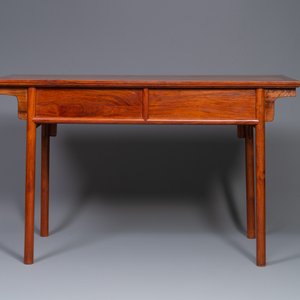 Table en bois huanghuali à deux tiroirs, Chine 19/20ème — photo 4