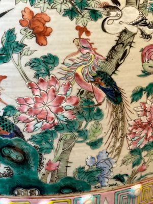 Tabouret en porcelaine de Chine famille rose à décor d'oiseaux parmi des branches fleuries, 19ème — photo 11
