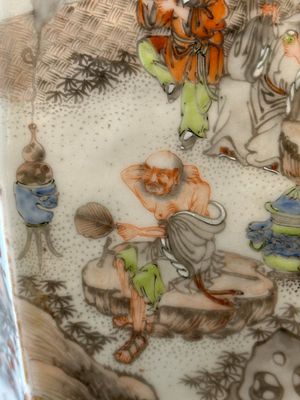 Tabouret en porcelaine de Chine famille verte de Canton à décor figuratif, 19ème — photo 11